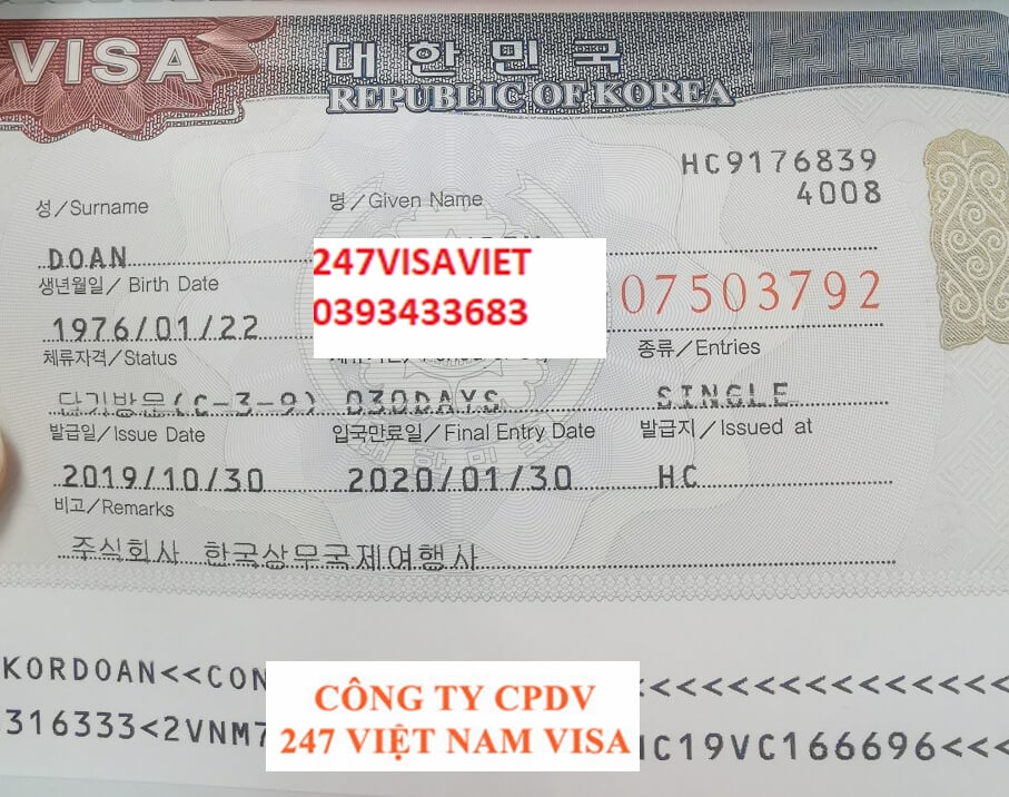 CÁC CHI PHÍ XIN VISA DU LỊCH HÀN QUỐC TỰ TÚC